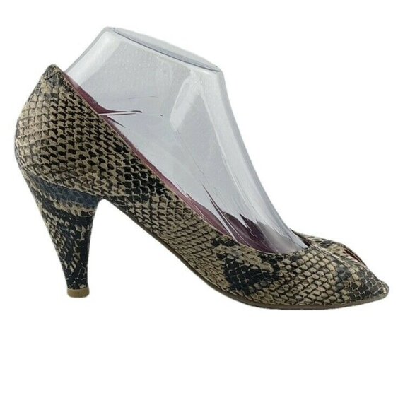 Jeffrey Campbell Snake Print Peep Toe Heels Size 7.5 - Picture 7 of 9